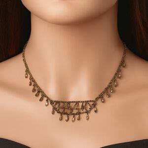 Women's Design of Various Chain types Necklace - With AB Teardrop Beads Jewelry
